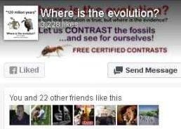 Where is the evolution is a Facebook page that shows that living fossils, and fossils found in Amber. Defy the evolution process.